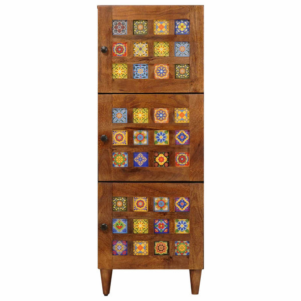 Highboard Walnuss Mango Massivholz 110 cm