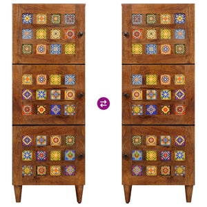 Highboard Walnuss Mango Massivholz 110 cm