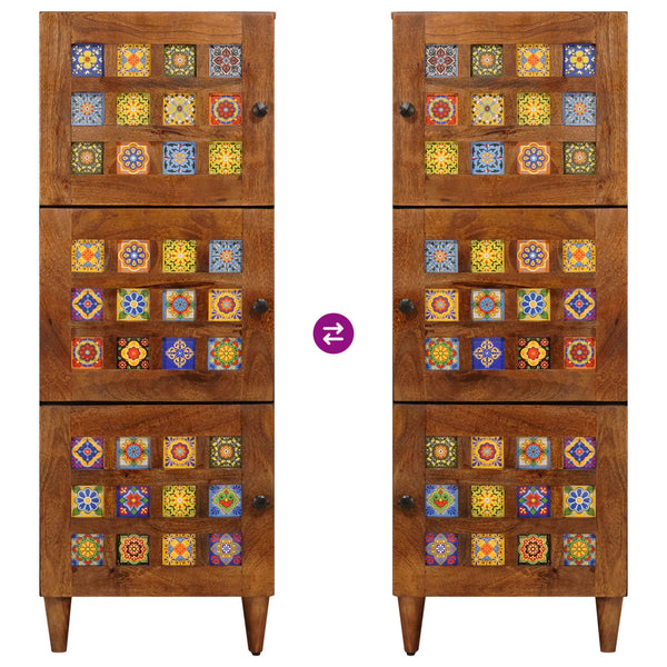 Highboard Walnuss Mango Massivholz 110 cm