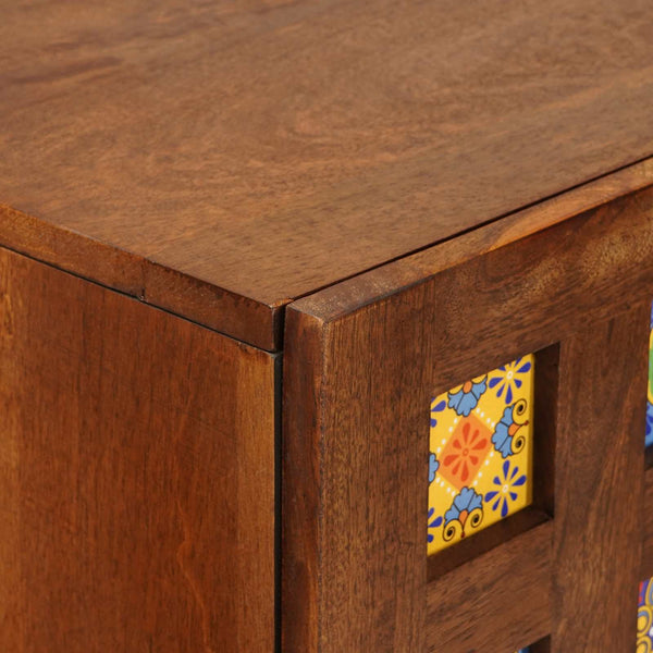 Highboard Walnuss Massivholz Mango 60x100 cm