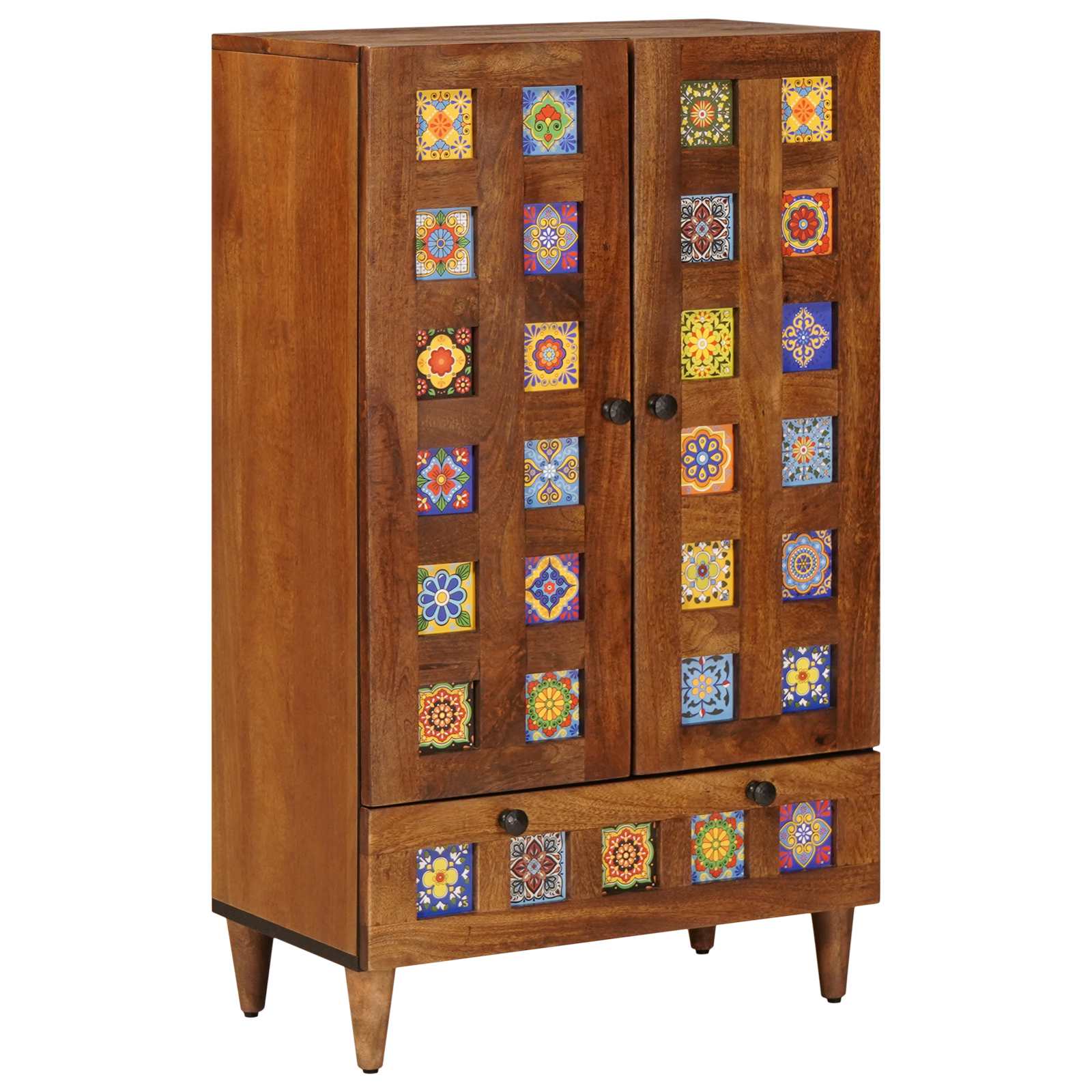 Highboard Walnuss Massivholz Mango 60x100 cm