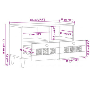 TV-Schrank Mango Massivholz 70 cm