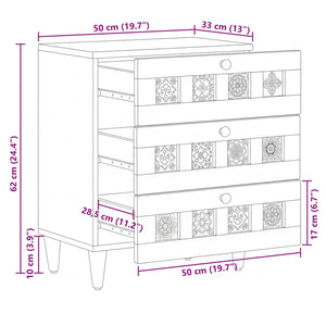 Nachttisch Mango Massivholz 50x33x62 cm
