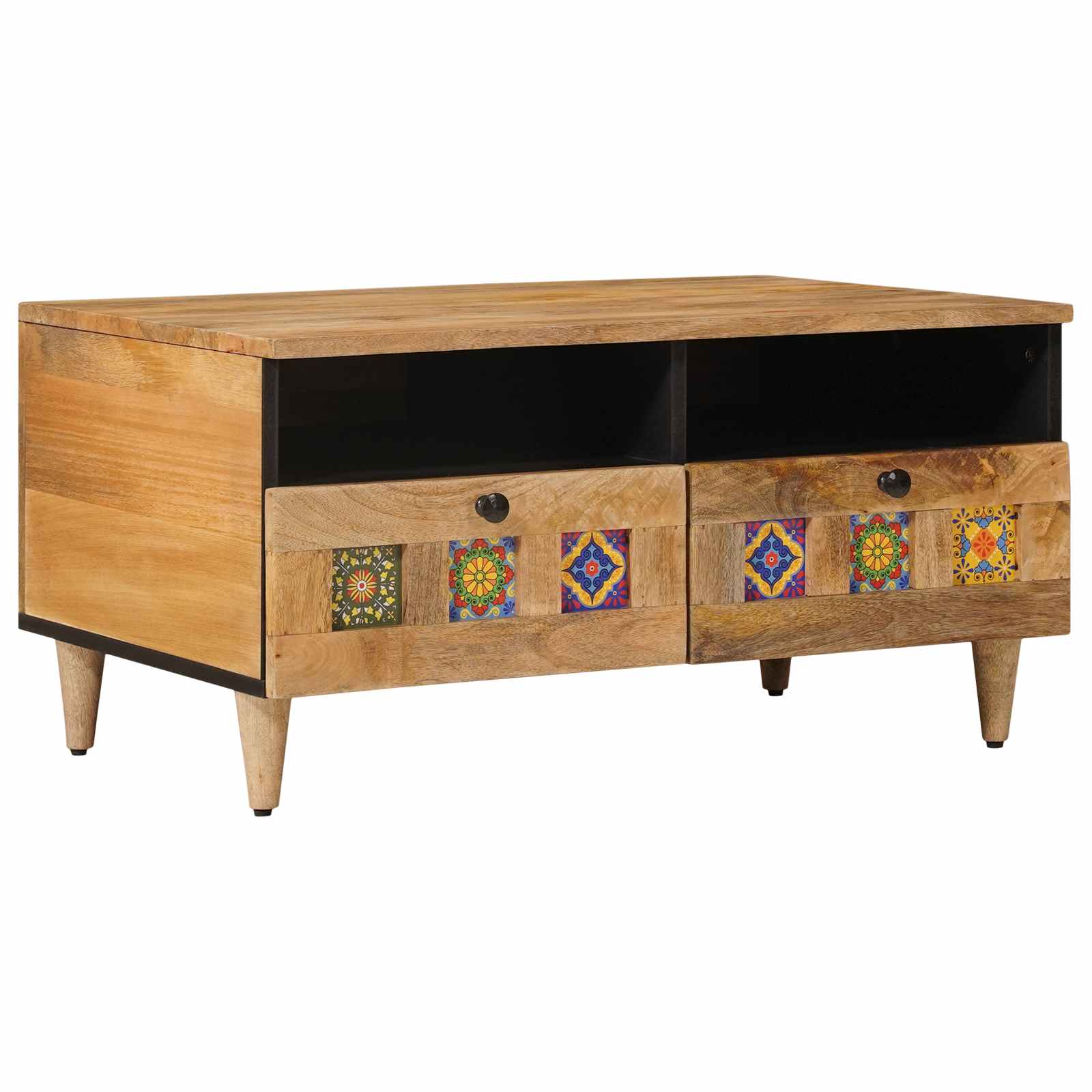 Massivholz Mango Couchtisch, 80 cm