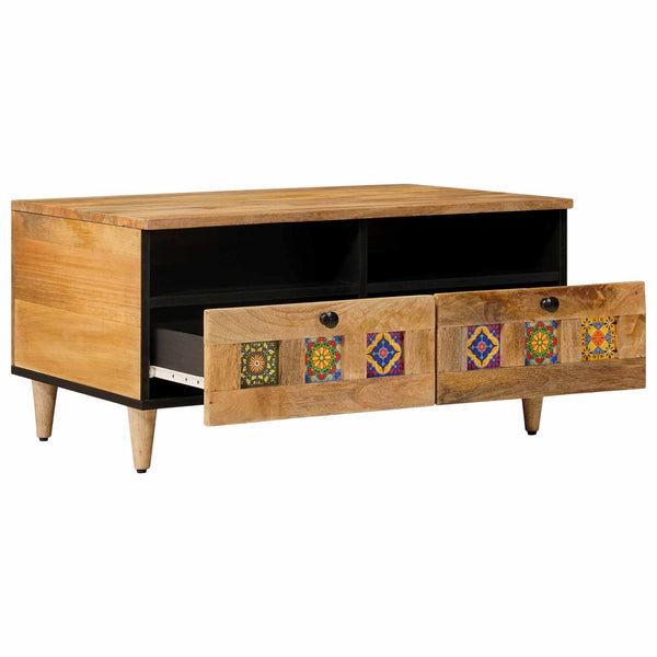 Massivholz Mango Couchtisch, 80 cm
