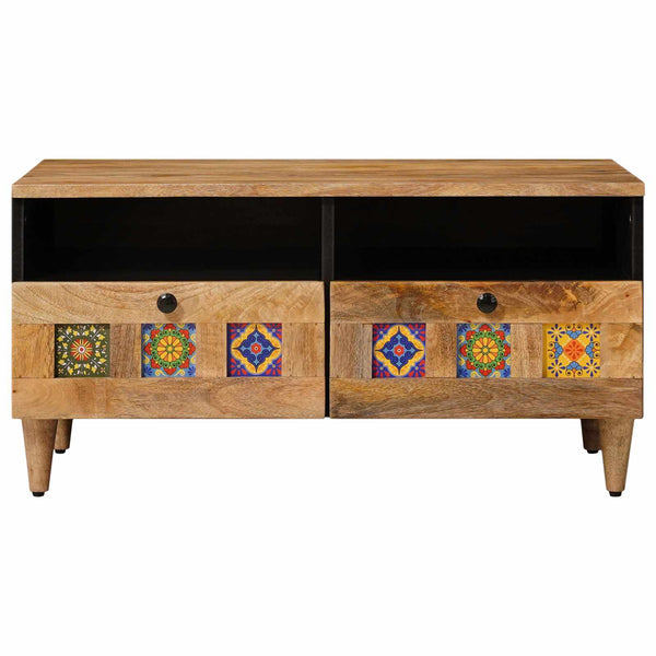 Massivholz Mango Couchtisch, 80 cm