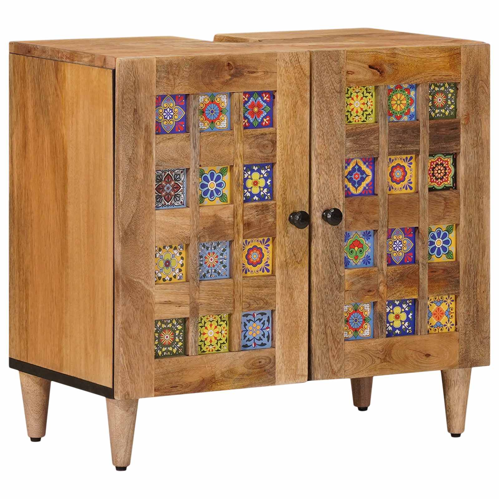 Waschbeckenschrank Mango Massivholz 62 cm