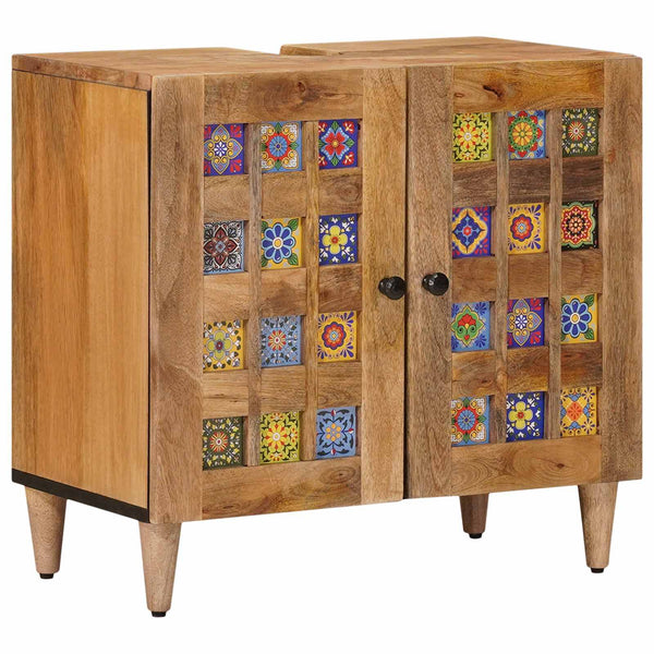 Waschbeckenschrank Mango Massivholz 62 cm