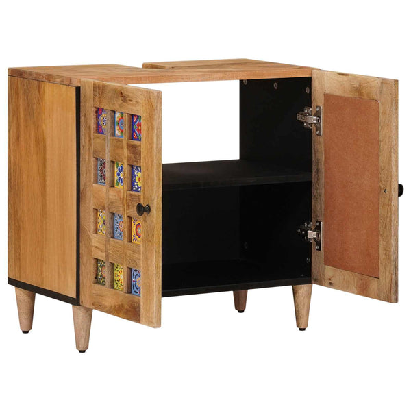Waschbeckenschrank Mango Massivholz 62 cm