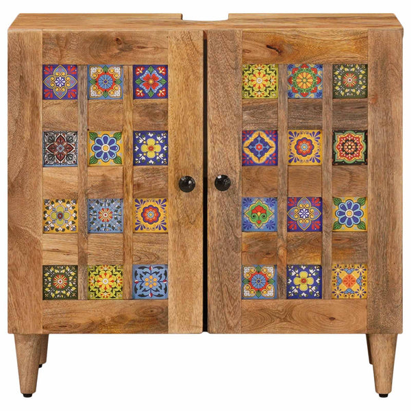 Waschbeckenschrank Mango Massivholz 62 cm