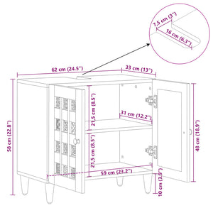 Waschbeckenschrank Mango Massivholz 62 cm