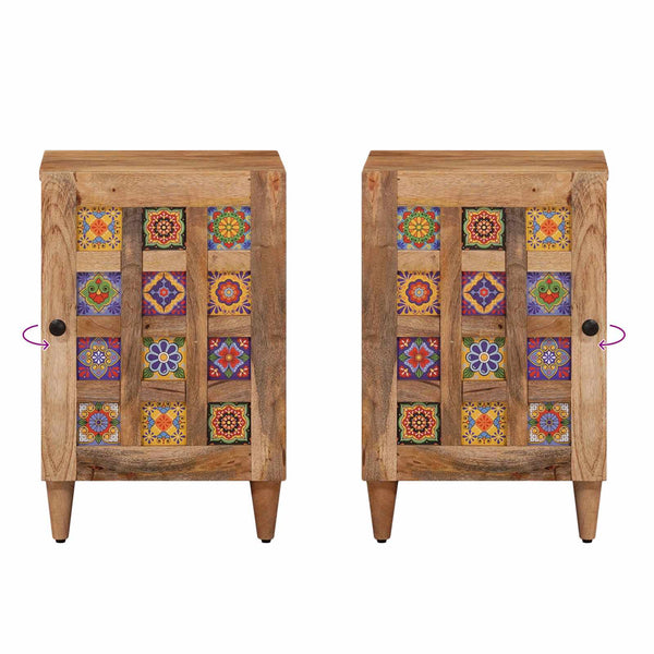 Badezimmerschrank Mango Massivholz Natur