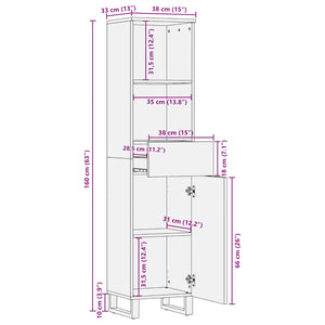 Badezimmerschrank Artisan Eiche 38x33x160cm