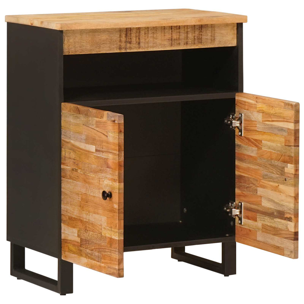 Brauner Seitenschrank Mango Massivholz 60cm