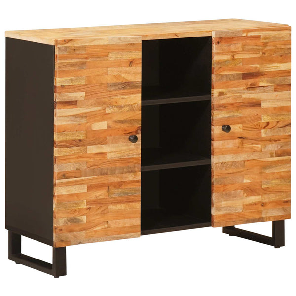 Brauner Seitenschrank Mango Massivholz 90x75 cm