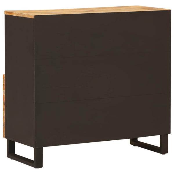 Brauner Seitenschrank Mango Massivholz 90x75 cm