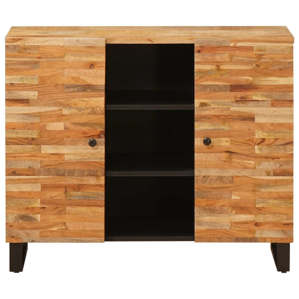 Brauner Seitenschrank Mango Massivholz 90x75 cm