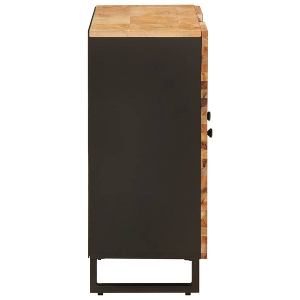 Brauner Seitenschrank Mango Massivholz 90x75 cm