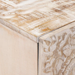 vidaXL Meuble TV blanc 105 x 33,5 x 46 cm Bois de manguier massif