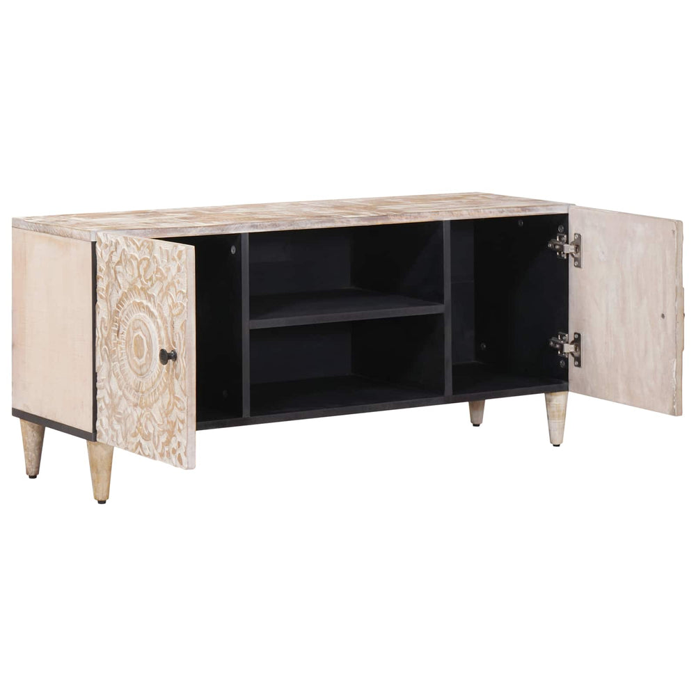 Weißer TV-Schrank Mango Massivholz 105cm