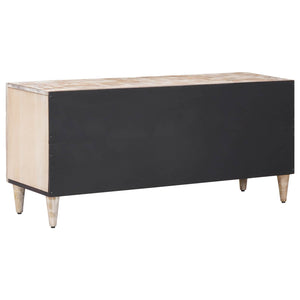 vidaXL Meuble TV blanc 105 x 33,5 x 46 cm Bois de manguier massif