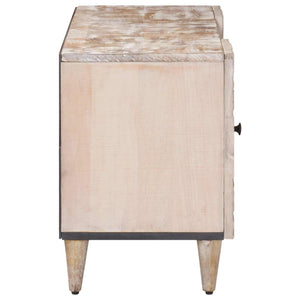 vidaXL Meuble TV blanc 105 x 33,5 x 46 cm Bois de manguier massif