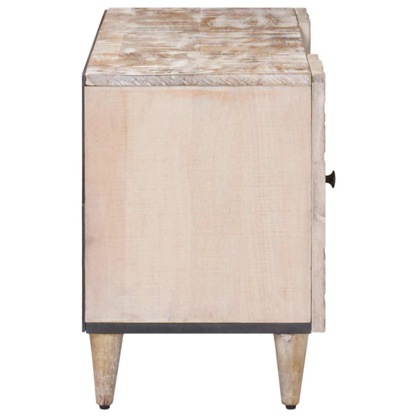 vidaXL Meuble TV blanc 105 x 33,5 x 46 cm Bois de manguier massif