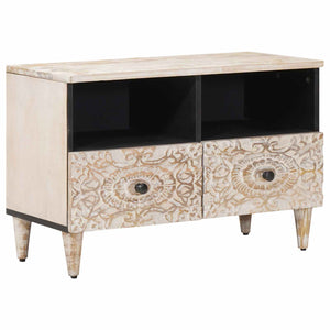 TV-Schrank Weiß Mango Massivholz 70 cm