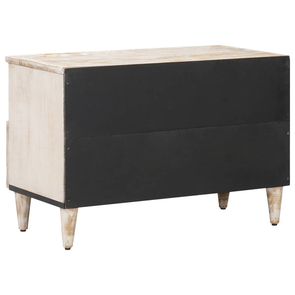 TV-Schrank Weiß Mango Massivholz 70 cm