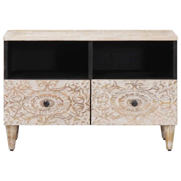 TV-Schrank Weiß Mango Massivholz 70 cm