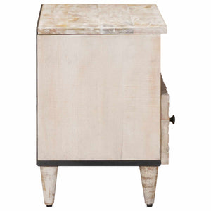 TV-Schrank Weiß Mango Massivholz 70 cm