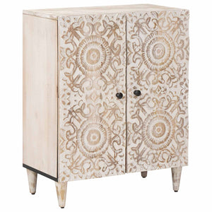 Weißes Mango Massivholz Sideboard 60 cm