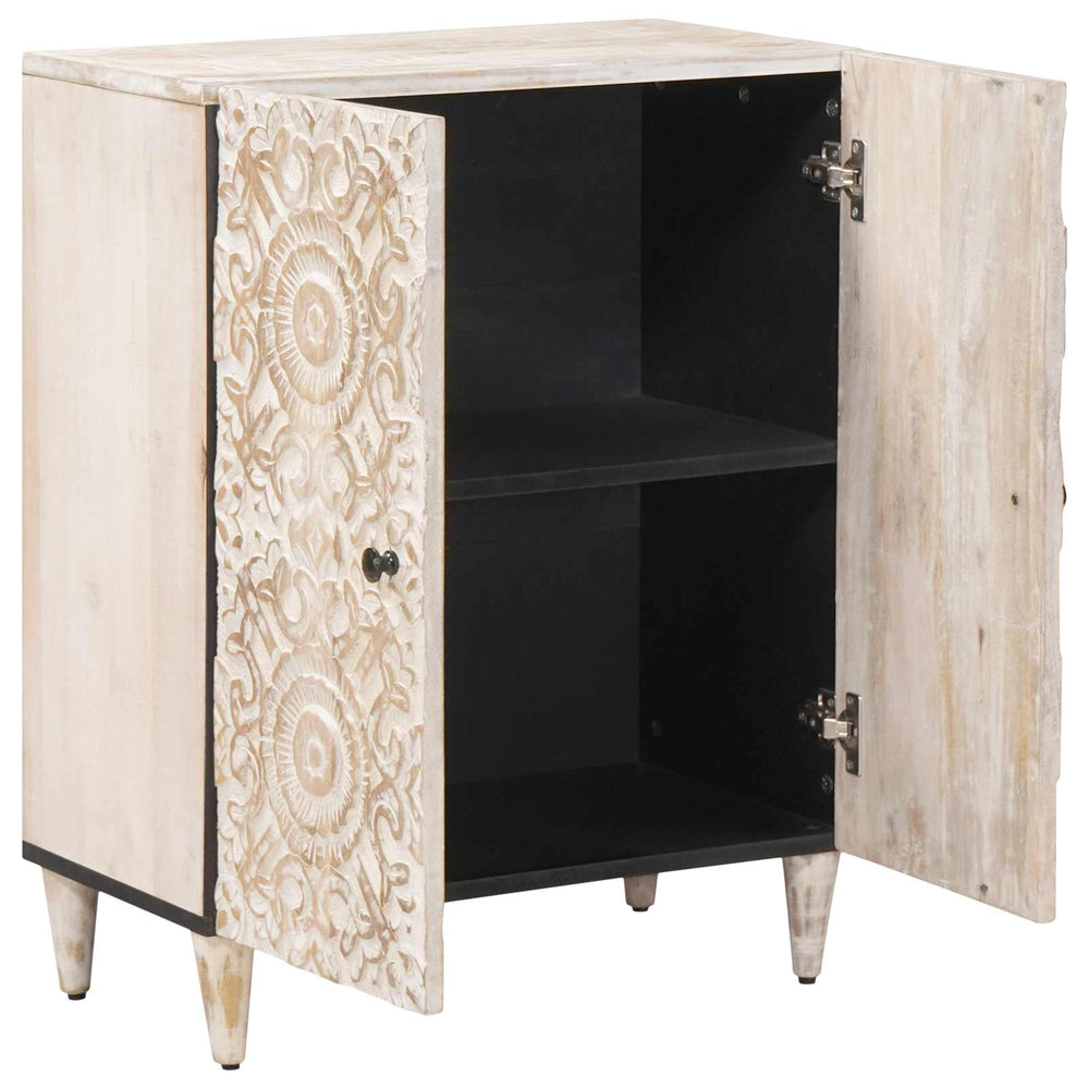 Weißes Mango Massivholz Sideboard 60 cm