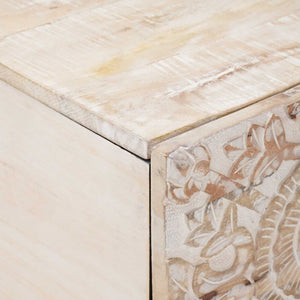 Weißer Couchtisch Mango Massivholz 80x50 cm