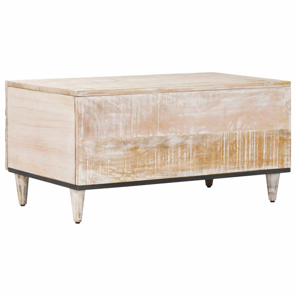Weißer Couchtisch Mango Massivholz 80x50 cm