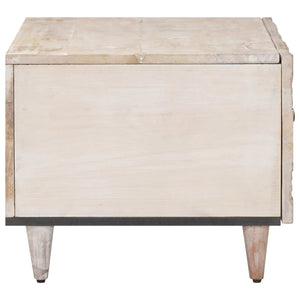 Weißer Couchtisch Mango Massivholz 80x50 cm