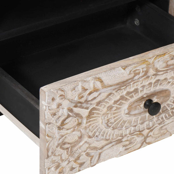 Weißer TV-Schrank Mango Massivholz 105cm
