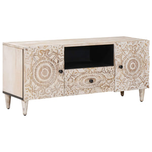 Weißer TV-Schrank Mango Massivholz 105cm