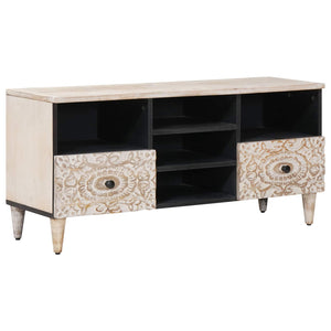 TV-Schrank Weiß Massivholz Mango 100cm