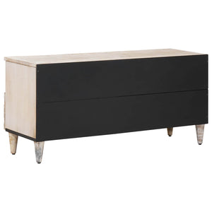 TV-Schrank Weiß Massivholz Mango 100cm