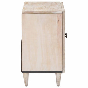 Waschbeckenschrank Weiß Mango Massivholz 62 cm
