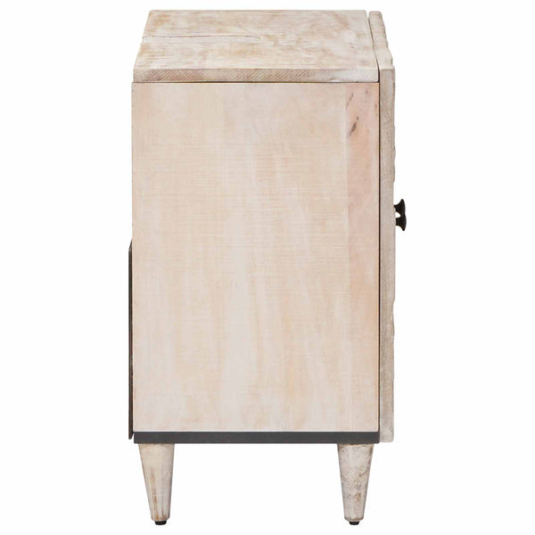 Waschbeckenschrank Weiß Mango Massivholz 62 cm