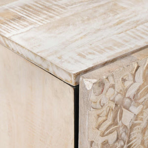 vidaXL Meuble de salle de bain blanc 38 x 33,5 x 58 cm Bois de manguier massif