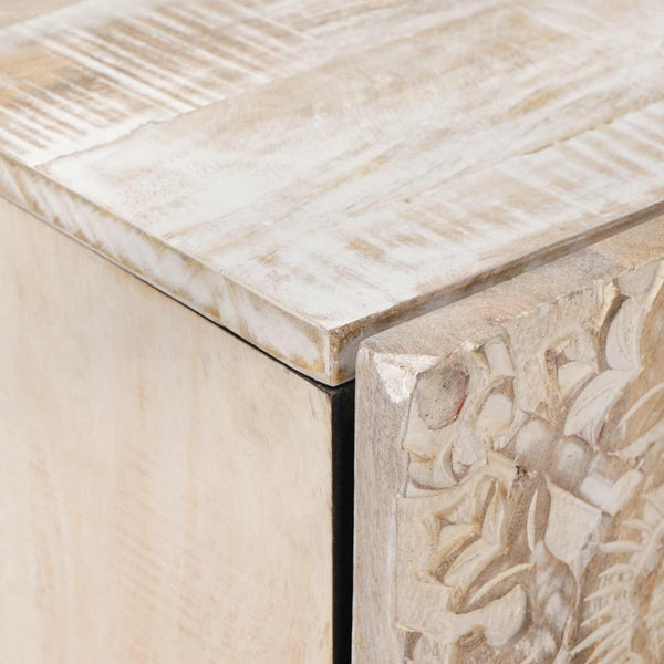 vidaXL Meuble de salle de bain blanc 38 x 33,5 x 58 cm Bois de manguier massif