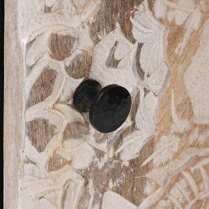 vidaXL Meuble de salle de bain blanc 38 x 33,5 x 58 cm Bois de manguier massif