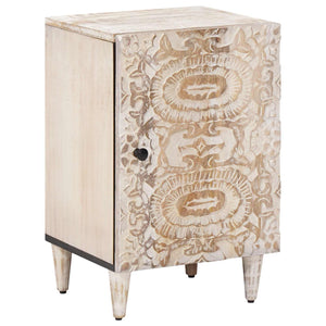 vidaXL Meuble de salle de bain blanc 38 x 33,5 x 58 cm Bois de manguier massif