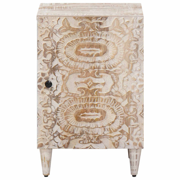 vidaXL Meuble de salle de bain blanc 38 x 33,5 x 58 cm Bois de manguier massif