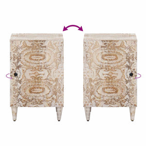 vidaXL Meuble de salle de bain blanc 38 x 33,5 x 58 cm Bois de manguier massif