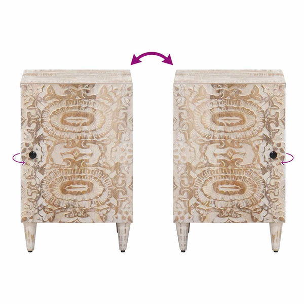 vidaXL Meuble de salle de bain blanc 38 x 33,5 x 58 cm Bois de manguier massif