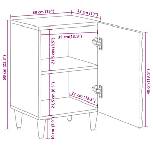 vidaXL Meuble de salle de bain blanc 38 x 33,5 x 58 cm Bois de manguier massif